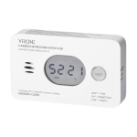 Battery powered carbon monoxide detector with test button, service life 10 years, EN 50291-1:2018