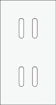 Double cover plate, vertical 71mm center distance, for double switch functions, Niko rocker White st