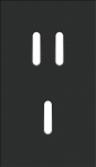 Double cover plate, vertical 60mm center distance, for double and single switching function, Niko R