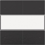 Afwerkingsset voor 4 - voudige potentiaalvrije drukknop 24V met Led en tekstveld, Bakelite Black