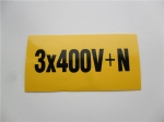 Sticker aanduiding spanning "3 x 400V + N" 70 x 35mm