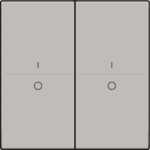 Touche double avec marquage I et 0 pour interrupteur sans fil ou bouton - poussoir 4 boutons de cde