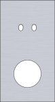 Plaque de recouvrement double, verticale 71mm d'entraxe, pour une fonction de commutation double et