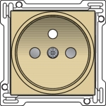 Afwerkingsset voor stopcontact met penaarde en kinderveiligheid 21mm Alu Gold