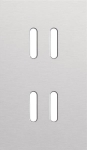 Plaque de recouvrement double, verticale 60mm d'entraxe, pour des fonctions d'interrupteur double, N