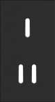 Double cover plate, vertical 71mm center distance, for single and double switching function, Niko R