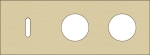 Triple cover plate, horizontal 71mm centre distance, for a single switching function and two socket