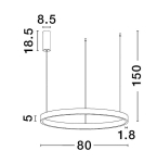 Elowen Triac dimmable sandy Black Aluminium & acrylic Led 77W 220V 3326lm 3000K IP20 up & down light