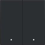 Afwerkingsset met lens voor dubbele elektronische schakelaar of drukknop Black Coated