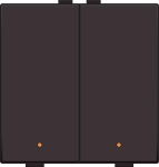 Tweevoudige drukknop met Leds en comfortsensoren voor Niko Home control, dark Brown