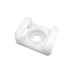 Voetstuk voor kabelbinder met schroefbevestiging 22 x 16mm, diameter 6.8mm, Wit, 100 stuks