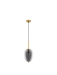 Lato Brass Gold Metal & smoky glass Black fabric wire Led E14 1 x 5W 230V IP20 bulb excluded adjusta