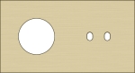 Double cover plate, horizontal 71mm center distance, for one socket function and one double switchi