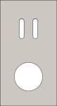 Double cover plate, vertical 71mm centre distance, for a double switching function and a socket fun