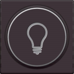 Afwerkingsset met doorschijnende ring met lampsymbool voor drukknop 6A dark Brown