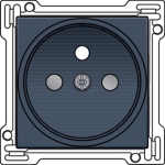 Afwerkingsset voor stopcontact met penaarde en kinderveiligheid 21mm Alu Steel