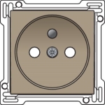 Afwerkingsset voor stopcontact met penaarde en kinderveiligheid, inbouwdiepte 28,5mm, Bronze