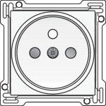 Afwerkingsset voor stopcontact met penaarde en kinderveiligheid 21mm White Steel