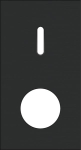 Double cover plate, vertical 71mm centre distance, for single switching function and socket functio