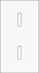 Plaque de recouvrement double, verticale 71mm d'entraxe, pour deux fonctions de commutation simple,