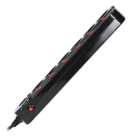 Bloc multiprise Noir avec interrupteurs marche / arrêt indépendants pour 6 prises, câble 3 x 1mm², l