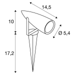 Syna Led, earth spike, Anthracite, 230V, 3000K