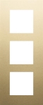 Drievoudige afdekplaat, 60mm centerafstand, verticaal, Niko Pure Aluminium geborsteld Goud