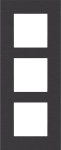 Drievoudige afdekplaat, 60mm centerafstand, verticaal, Niko Pure Alu Black brushed