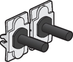Ensemble Niko toggle pour des fonctions d'interrupteur double, Pure Alu Black brushed