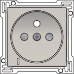Afwerkingsset met doorschijnende lens voor stopcontact met spanningsaanduiding Light Grey