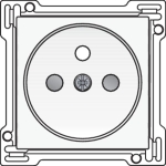 Afwerkingsset voor stopcontact met penaarde en kinderveiligheid, inbouwdiepte 28,5mm, Wit