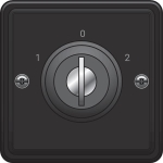 Interrupteur à clé, étanche aux éclaboussures d'eau 16A avec bornes à vis, boîte en saillie non comp