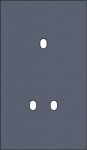 Double cover plate, vertical 60mm center distance, for a double and a single switching function, Ni