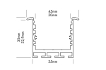 Profil Aluminium Q - Line Renfoncement 24 - 3000 x 35 x 35mm