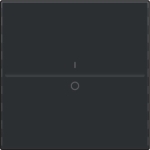 Touche simple avec marquage I et 0 pour interrupteur sans fil ou bouton-poussoir à 2 boutons Black C