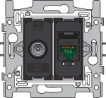 Combinaison coax avec connexion RJ45 UTP cat5E, prêt pour l'alimentation PoE++, modèle plat, inclus