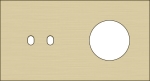 Double cover plate, horizontal 71mm centre distance, for a double switching function and a socket f