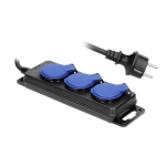 Bloc multiprises résistant aux éclaboussures, 5m (3 x 2 pôles + T), IP44, câble caoutchouc, H05RR-F