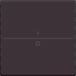 Touche simple avec marquage I et 0 pour interrupteur sans fil ou bouton-poussoir à 2 boutons Dark Br