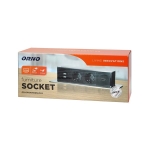 Boîtier d'alimentation encastré pour meuble avec bord plat, Inox, chargeurs USB Schuko et cordon de