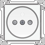 Afwerkingsset voor stopcontact zonder aarding met kinderveiligheid, inbouwdiepte 21mm Wit