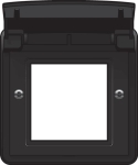 Cadre d’adaptation avec couvercle pour fonctions 45 x 45mm dans des boîtes en saillie étanches Noir