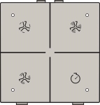 Commande de ventilation avec Led pour Niko Home control Light Grey