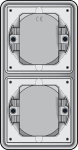 Double vertical flush - mounting frame, White