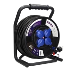 Kabelhaspel met 4 vaste stopcontacten, 40m, Schuko rubberen koord, IP44, H07RN - F 3 x 2.5mm² - 40m,