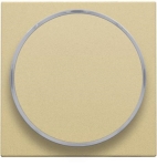 Afwerkingsset met doorschijnende ring zonder symbool voor drukknop 6A met amberkleurige Led Alu Gold