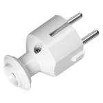 Straight male plug 2 poles + T White IP20