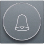 Afwerkingsset met doorschijnende ring met belsymbool voor drukknop 6A met amberkleurige Led