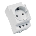 Stopcontact met Led voor montage op Din rail Frankrijk - België 1 x 2A 220 - 240Vac