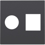 Afwerkingsset voor enkelvoudige coaxaansluiting en netwerkaansluiting TV + RJ45 telenet Anthracite